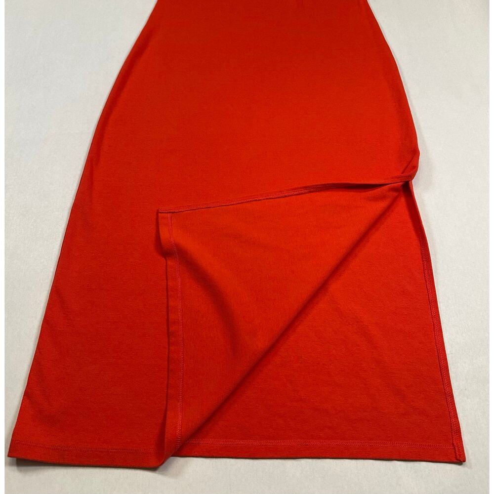 Gap Red Strapless Cotton Midi Column Dress 90s Minimalist Tomato Girl Summer S - Picture 7 of 11